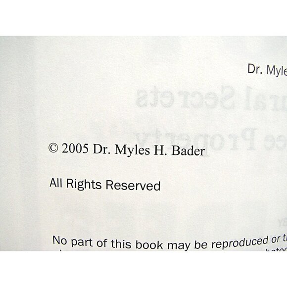 1001 All-Natural Secrets To A Pest-Free Property By Dr. Myles H. Bader Paperback - Picture 5 of 11